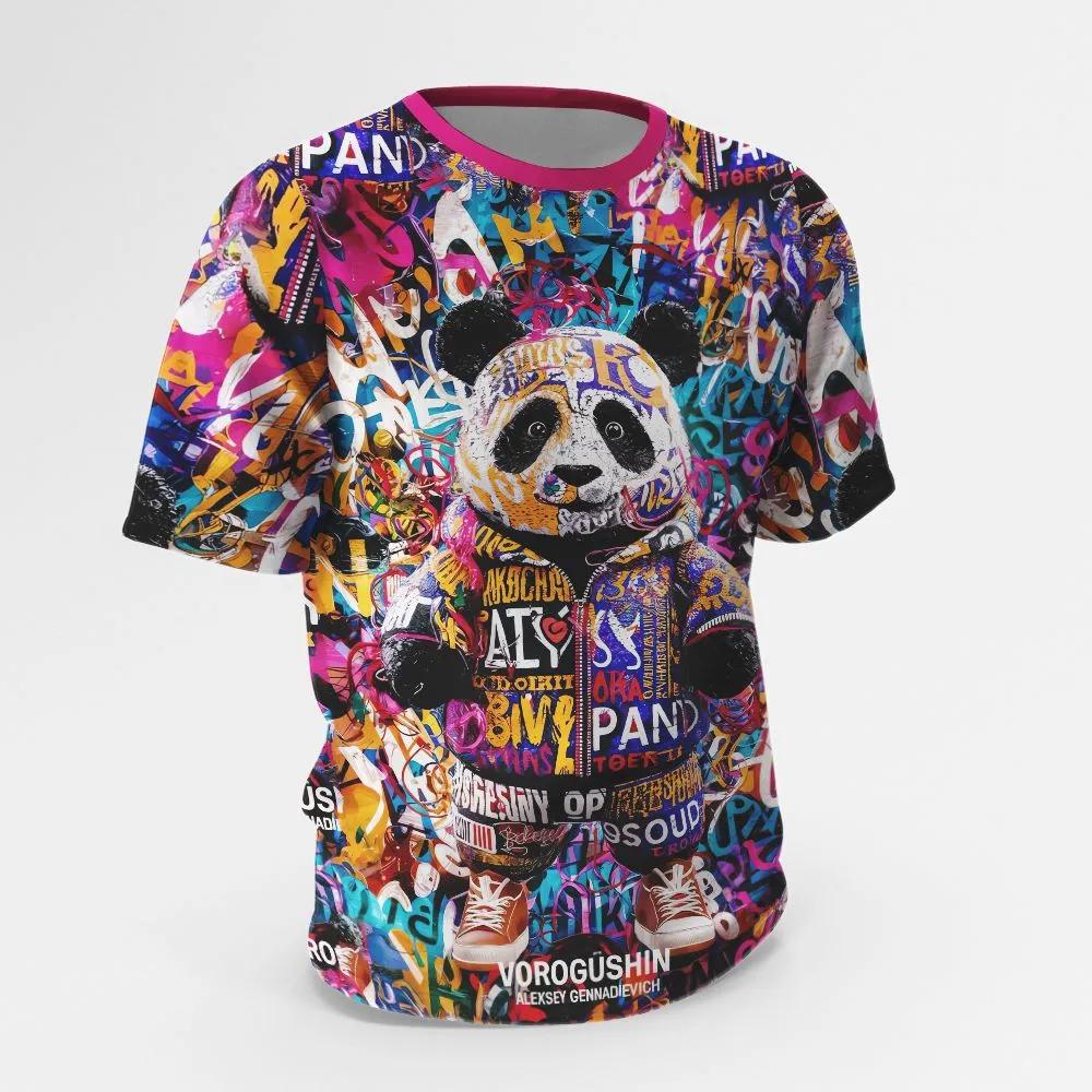 Summer Men's Casual Fashion Creative Casual Daily T-shirt Loose Casual T-shirt 3D Digital Color Printed T-shirt