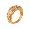 Luxury Gold-Plated Titanium Steel Ring with Full Rhinestone Star Design