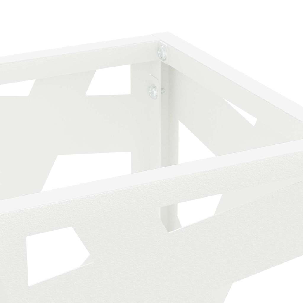 Umbrella Stand with Storage White 15.5 X 15.5 X 49 Cm Metal