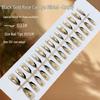 Black Gold Rose Cat Eye Magic Mirror Powder Gilded High-End False Nails - Finished Nail Art Pieces