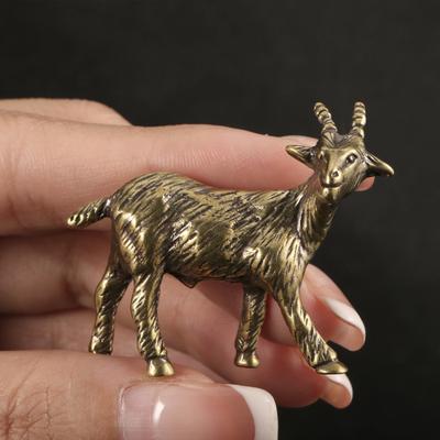 Retro Ozdoby Kozy Mosazné Figurky Čajová Zvířátka Starověká Bronzová Zvířata Zvěrokruhu Stolní Dekorace Vintage Domácí Dekorace Suvenýr
