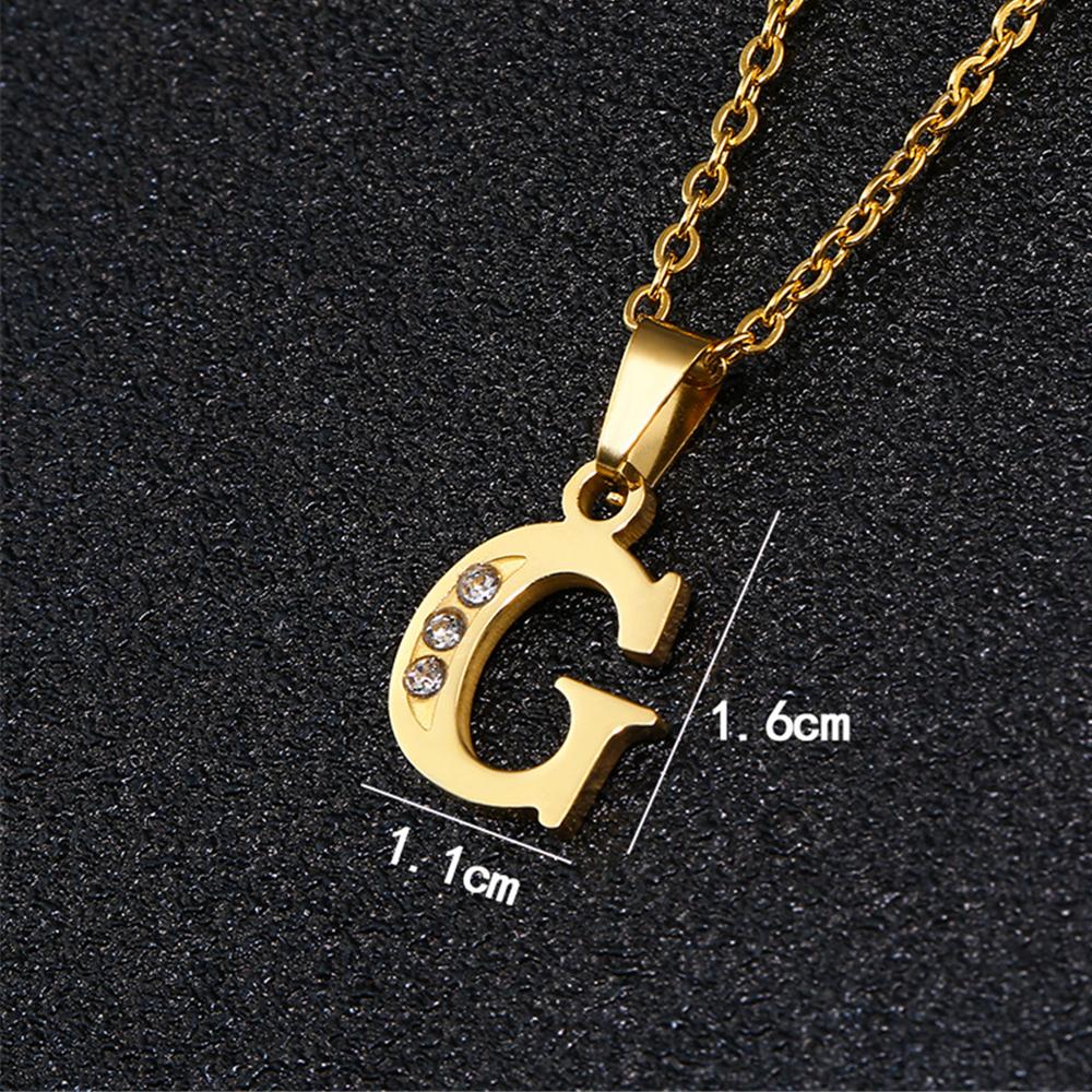 

Initial A-Z Letter Name Pendant Necklace Gold Color Stainless Steel Small Alphabet Necklace For Women Jewelry Birthday Gift Gold Color&45CM