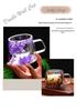 Hochwertiger Kreativer Blütenblatt-Quicksand-Glasbecher mit Echten Trockenblumen und doppelwandigem Borosilikatglas für Kaffee