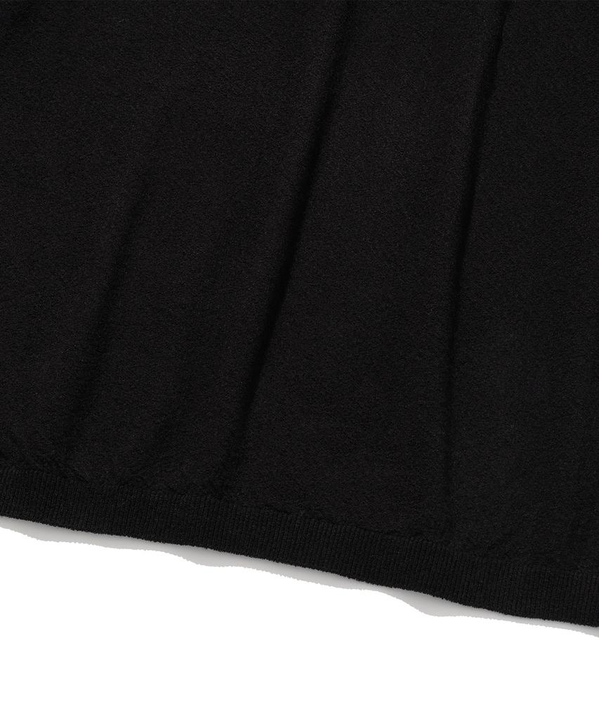 KNITTED Summer Varsity Short Sleeve Knit Tee Black