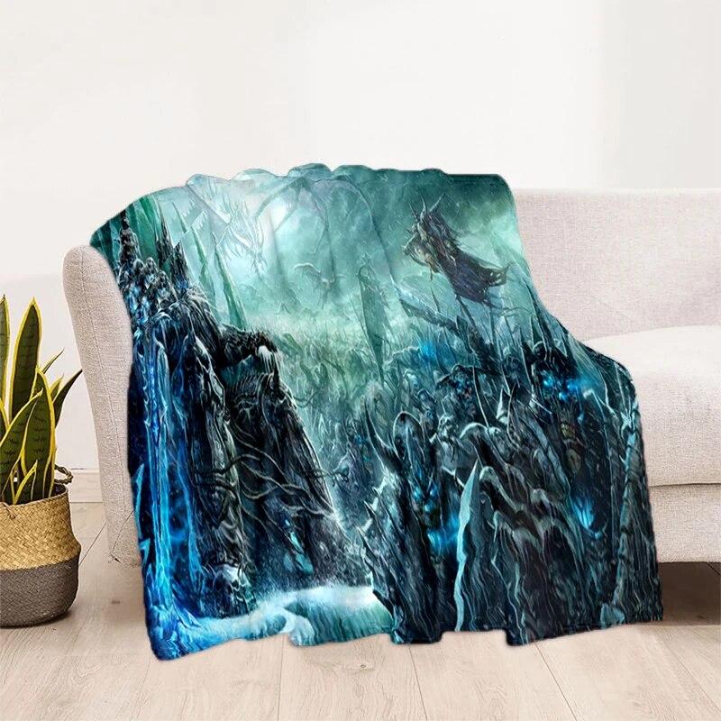World of Warcraft Pattern Oversized Manta Sofa Bed Cover Soft and Hairy Blanket Plaid Soft Warm Flannel Throw Blankets Fans Gift