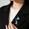 Fashionable Magnolias Stylish Flower Brooch Pin for Women with Elegant White Tulips Designs Alloy Jewelry Accessories