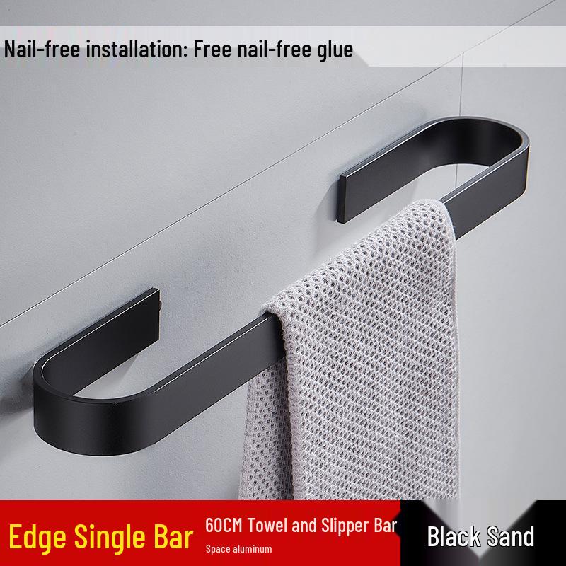Jessite No-Drill Wall-Mounted Aluminum Towel and Slipper Rack