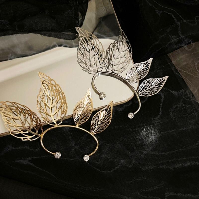 Chinese Style Personality Elegant Hanfu Leaf Earrings Without Ear Holes Ear Bone Clip Fashion Ethnic Style Earrings