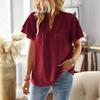 Summer Women's Fashion New Temperament Pullover V Neck Top