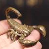 Vintage Brass Crab Statue Home Furnishing Ornaments Antique Copper Animal Miniature Figurines Desktop Toy Decoration Accessories