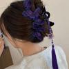 Flower Tassel Hair Grab Clip Kniting Large Shark Clip Vintage Butterfly Hair Claw  Women