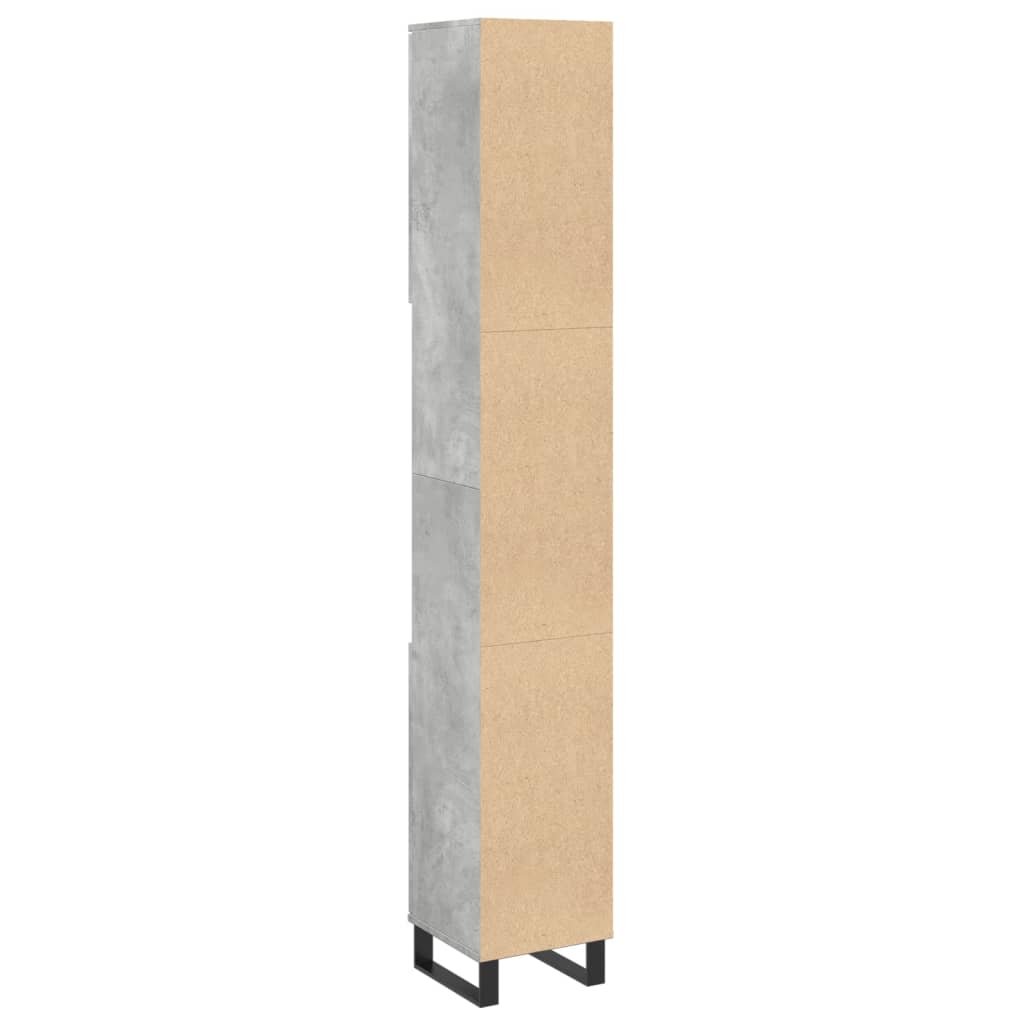 Bathroom Cabinet Concrete Grey 30x30x190 cm Particleboard