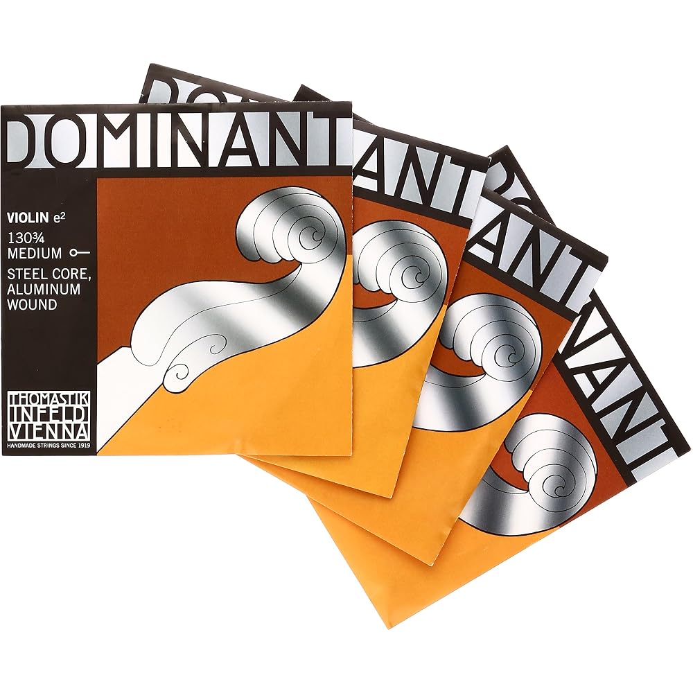Thomastik Violin Strings Dominant E, A, D, G Strings (4-string set) 3/4 Medium Tension 135 3/4