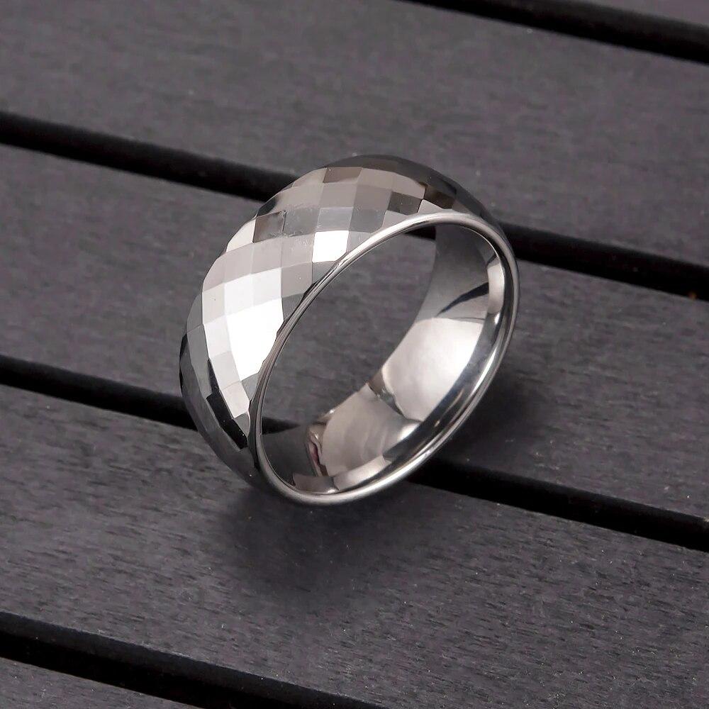 Ikuinen Anti-scratch Tungsten Carbide Rings for Women Men Glowing 8mm Wide Finger Engagement Minimalist Jewelry Waterproof