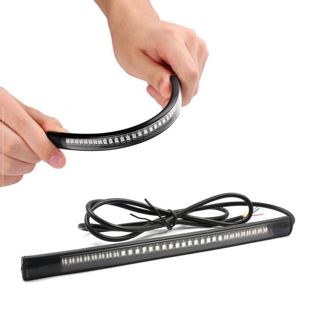 Motorcycle LED License Plate Light Multifunctional Red Yellow LED Tail Light for Modification