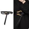 Vintage Women's Waist Belt Pu Leather Lady's Knotted Belt Gift Decorative Buckle Belt Daily Wear