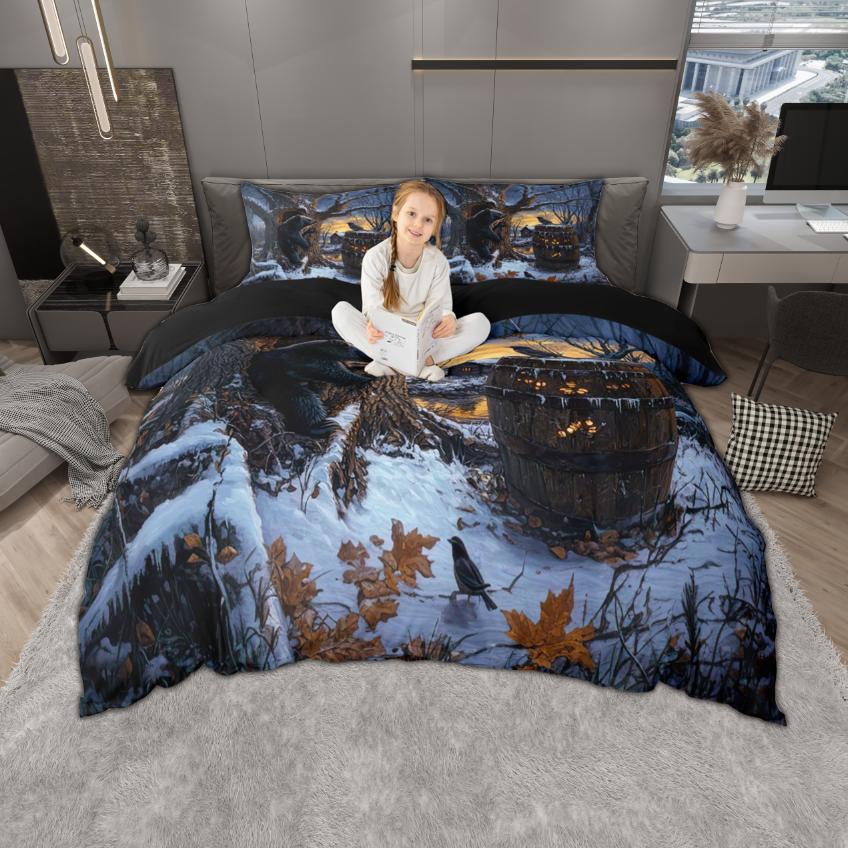 Comforter Homewish Xmas Santa Claus For Kids Children 2Pcs/3Pcs Rustic Lodge Cabin Xmas Bedding Happy New Year Bed Set