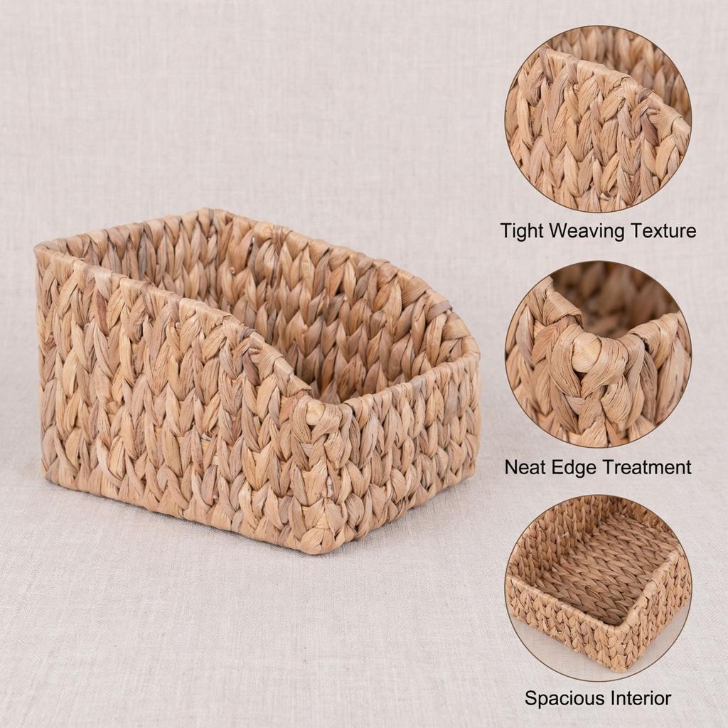 Daily Necessities Straw Woven Storage Basket Desktop Storage Box Kitchen Storage Basket