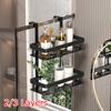 1PC Carbon Steel Thick Storage Hanging Basket Bathroom Shelf Behind The Door Shelf Tidy Multi Layer Bathroom Two/Three Layers