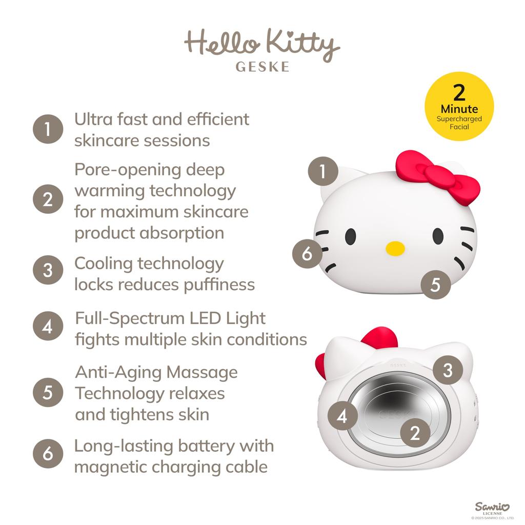 GESKE Hello Kitty Sonic Warm & Cool Mask | 8 In 1 Hello Kitty Sonic Warm & Cool Mask