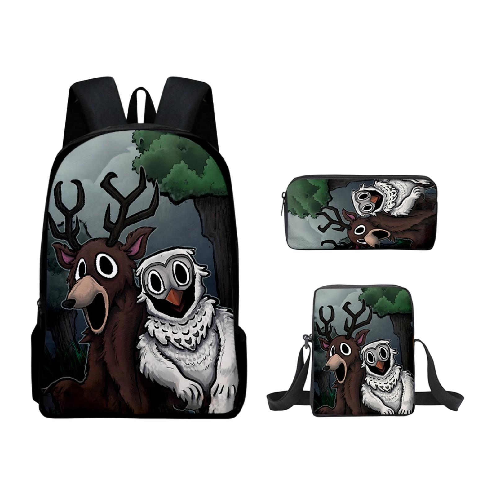

Cartoon Printing Casual Shoulder Bag Junior High School Students Large Capacity Backpacks One Size