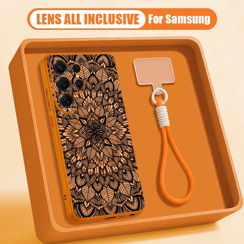 Mandala Flower Pattern Case For Samsung S26 Ultra S25 FE S24 S24 Plus A57 A37 A17 A56 A36 A16 A55 A35 A15 A54 5G Hybrid Magnetic Matte Cover