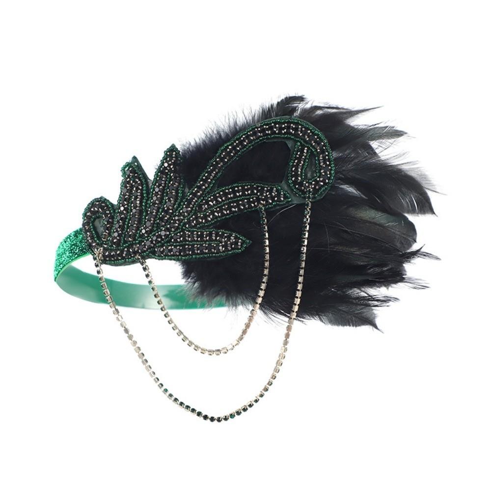 Sequin Feather Headband Feather Hair Band Vintage Hair Accessories