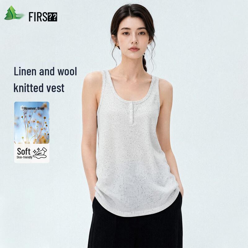 FIRS Women s Linen & Wool U-Neck Knit Vest 38