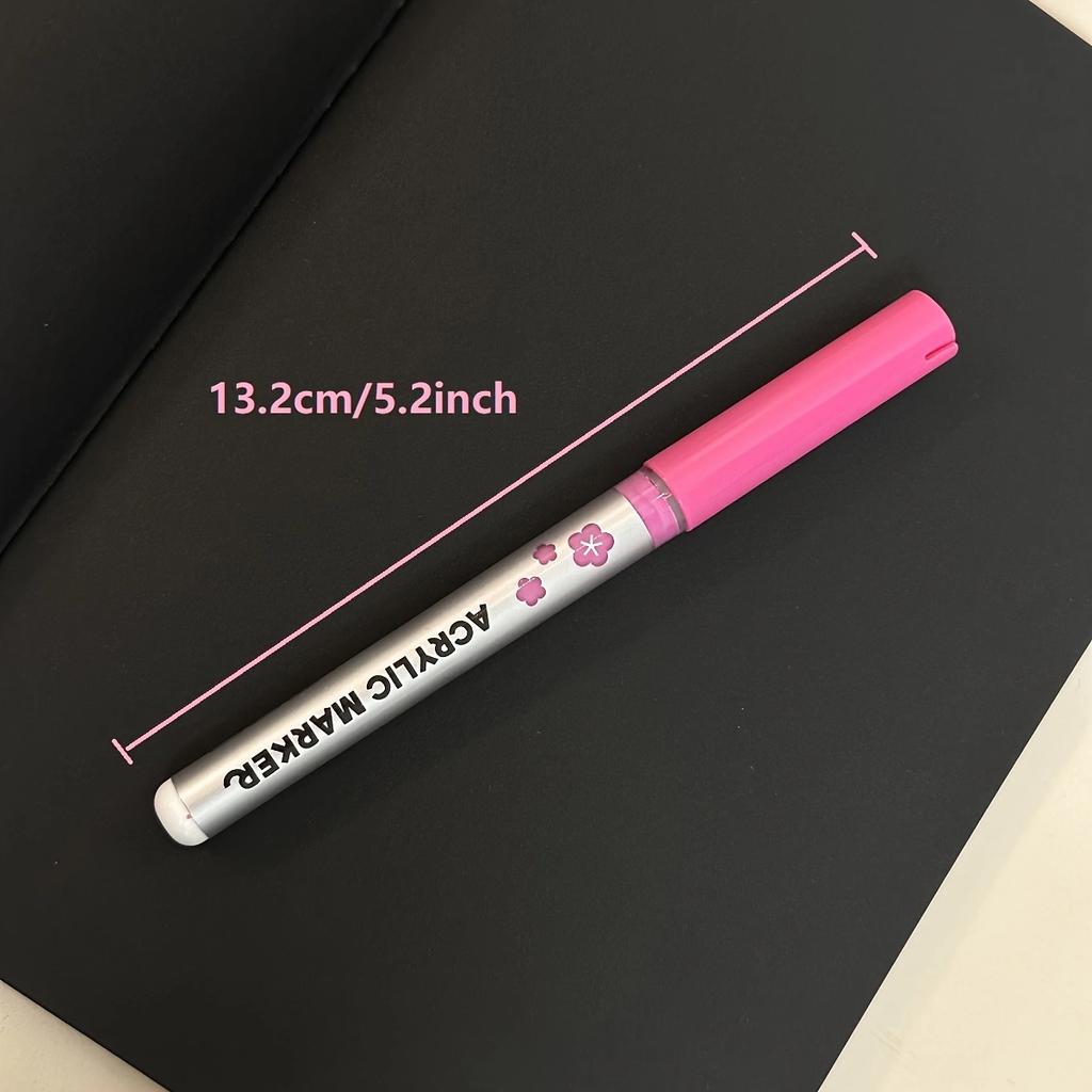 48 Colors Straight Liquid Acrylic Paint Marker Pens with Soft Brush Tip - Non-bleeding, Layerable, for Fabric, Canvas, Rock