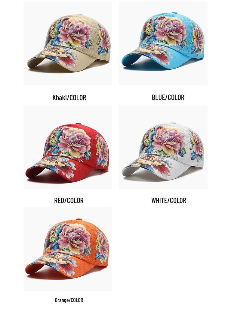 Unisex schnelltrocknender Blumen-Sonnenhut: Polyester-Baseballkappe für Sonnenschutz im Freien