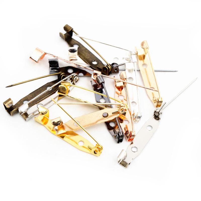 50pcs 15 20 25 30 35mm 40mm 7 Color Brooch Clip Base Pins Safety Pins Brooch Settings Blank Base For DIY Jewelry Making Supplies