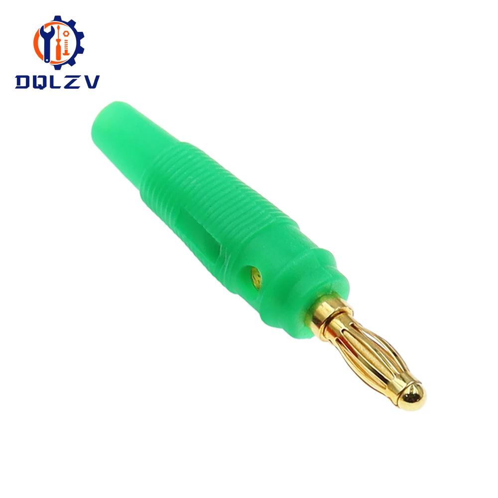 4mm Plugs Gold Plated Musical Speaker Cable Wire Pin Banana Plug Connectors Socket Red Black Blue Green Yellow