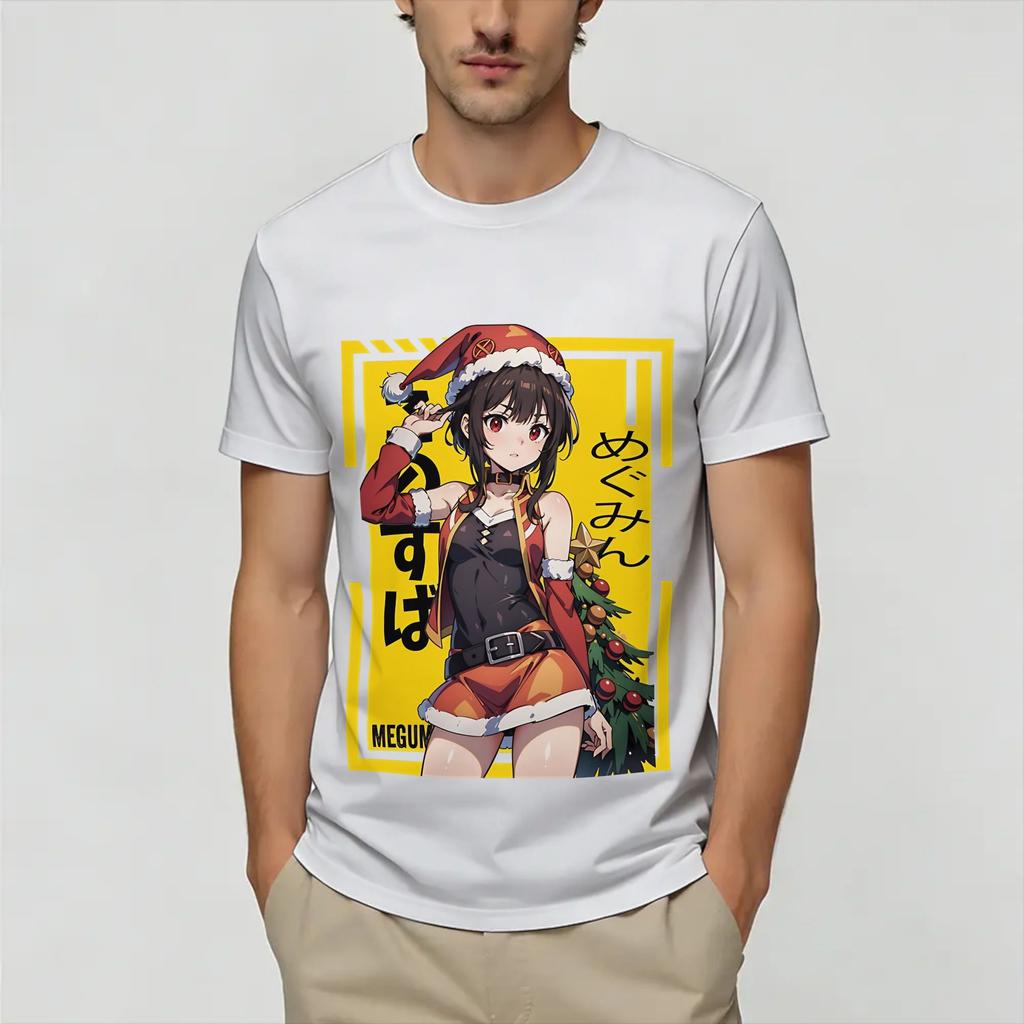 Harajuku T Shirt Summer Megumin KonoSuba Fashion T Shirts Cotton Tshirt for Unisex Y2K Retro Plus Size Short Sleeve Tees