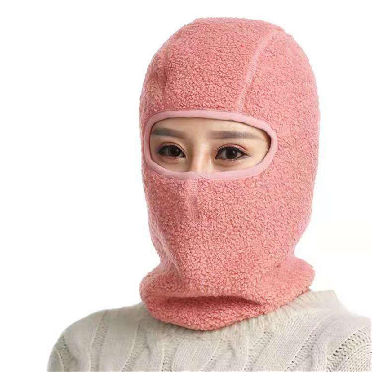 

Winter Warm Teddy Fleece Full Face Mask, Unisex One-Piece Headgear, Fleece-lined Mask, Cold Protection, Earmuffs, Neck Warmer