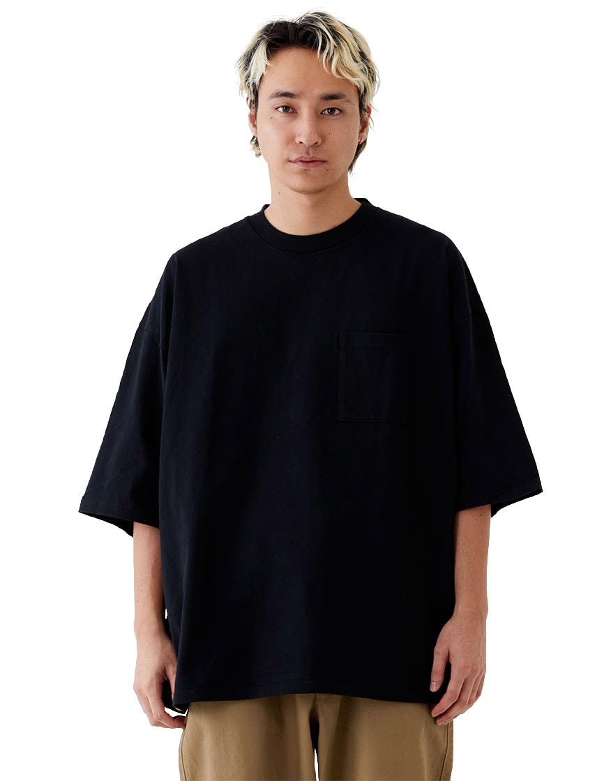 

Футболка с коротким рукавом, карманом, супер США, однотонная, плотная [Хорошая носкость], большая, тяжелая, 7,6 унции. Хлопок, Мужской, Цвет, (Маленький, Черный) чёрный