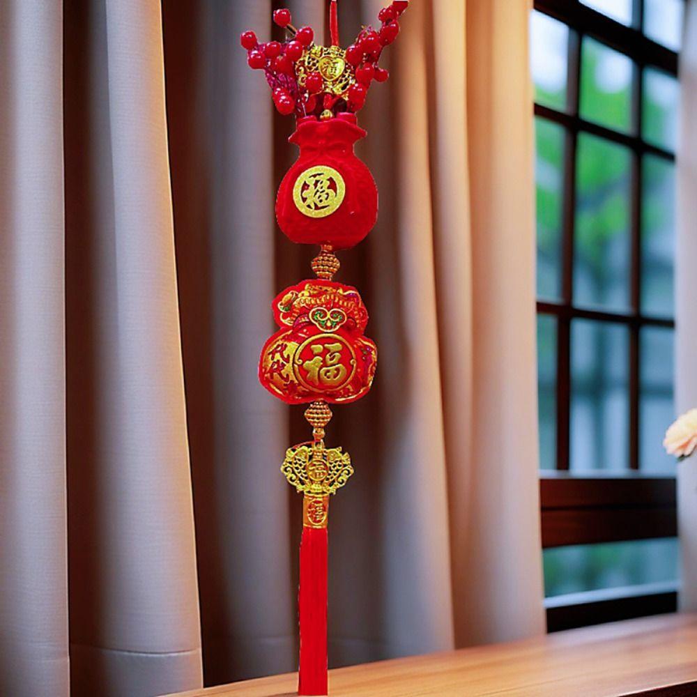 Traditional New Year Ornaments Reusable Creative Hanging Decoration with Tassel Exquisite Spring Festival Pendant Home