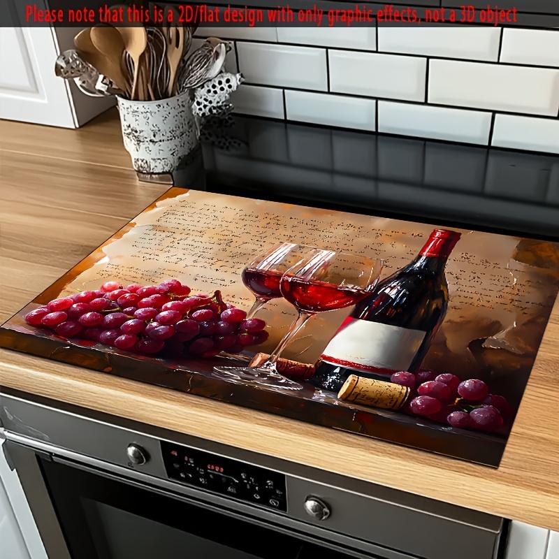1Pcs Red Wine and Grape Rubber Drying Mat Tableware For Coffee Shop Kitchen Carpet Tableware Durable Diatom Mud Table Mat Pet Coffeeware Mat