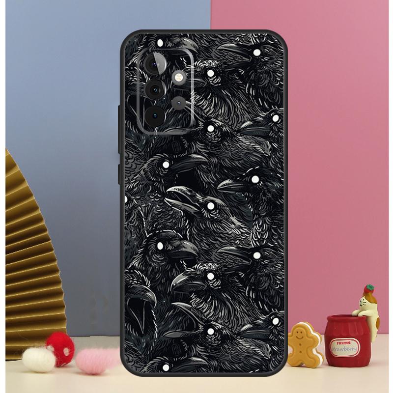Raven Crow Skull pattern Case For Samsung Galaxy A13 A33 A53 A32 A52 A22 A12 A15 A25 A71 A51 A14 A24 A34 A54 Cover