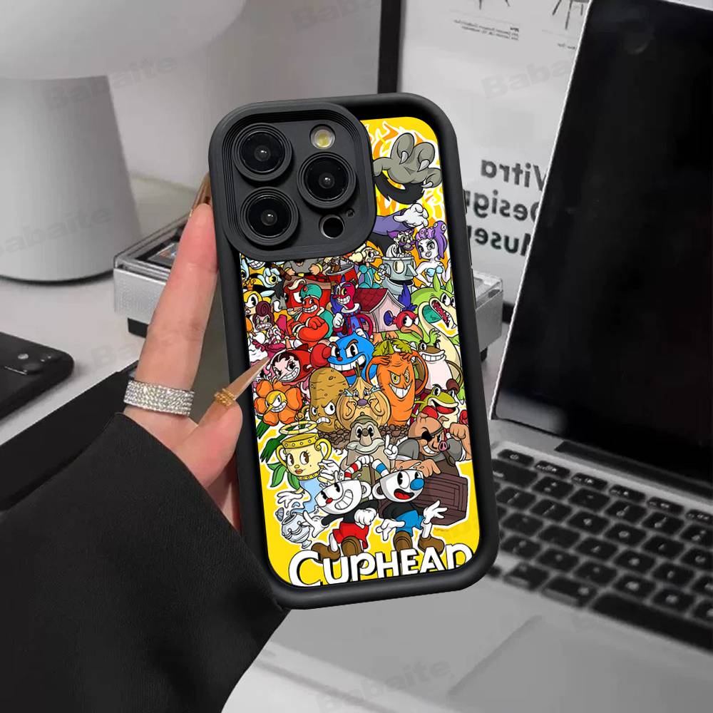 Anime Cuphead Cartoon Phone Case For IPhone 17 16 15 14 13 12 11 Pro Max Plus Silicone Shockproof Case