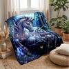 Moonlit Forest Unicorns Theme Blanket Lightweight Warm Flannel Blanket Decorative Throw Blanket for Home Decoration