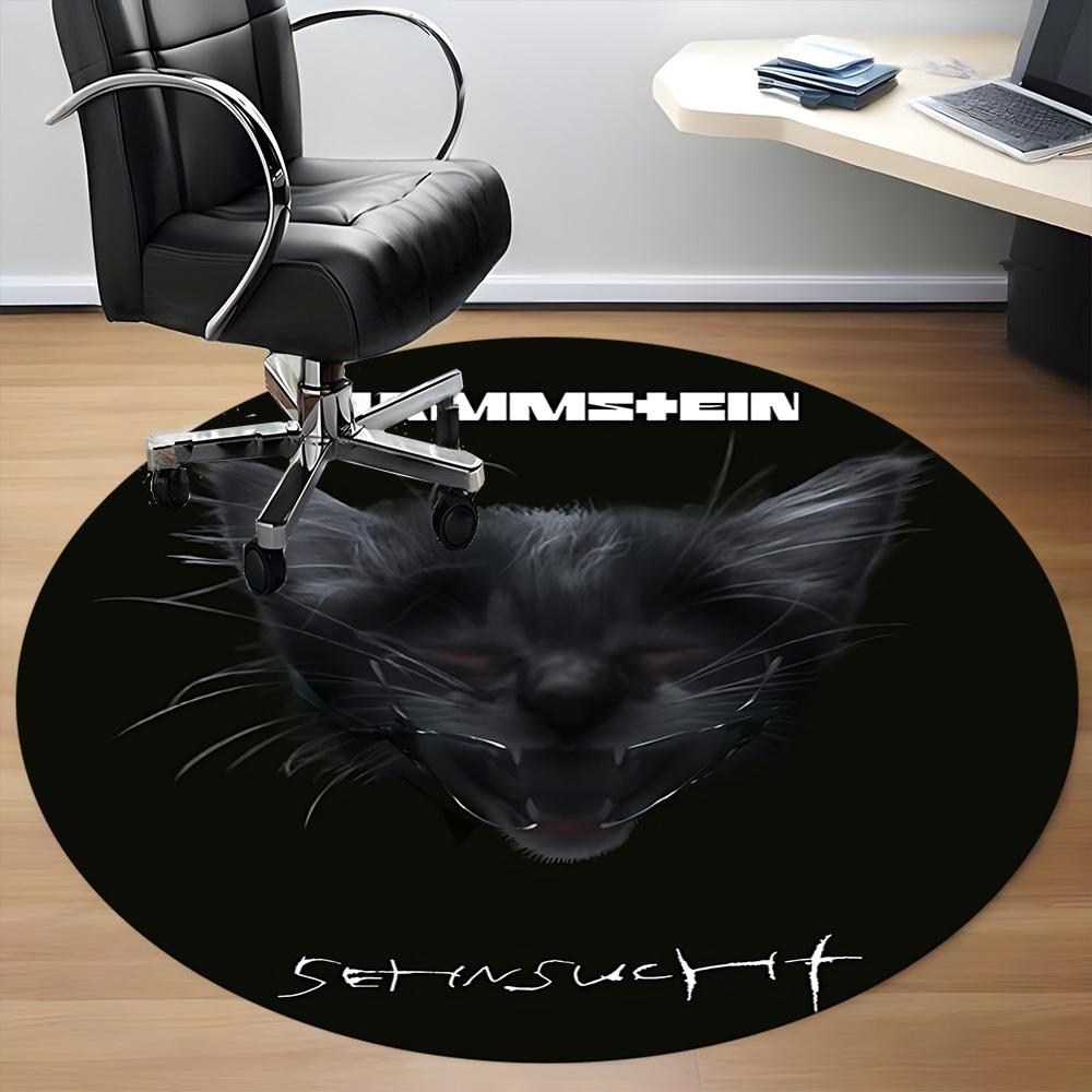 1pc Rammstein Carpet, Round Non-Slip Durable Large Size Office Carpet, Suitable for Office,yy250908076