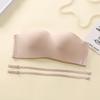 Women's Seamless Wire-Free Bandeau Bra with Detachable Straps, Anti-Slip Support, and Beautiful Back Design