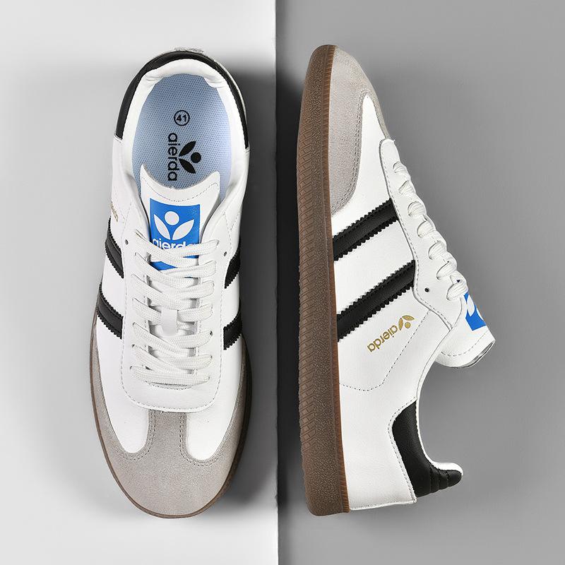 Leather German Training Shoes Women's 2025 New Summer Breathable Thick-soled Versatile Explosive Shoes Casual Niche Board Shoes New