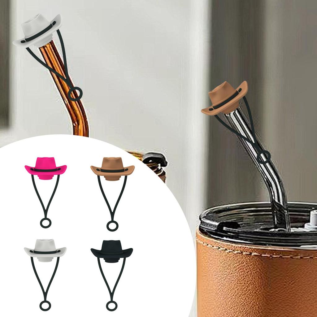 4 Pieces Cowgirl Hat Straw Ornament Cowboy Hat Straw Caps Decorations Straw