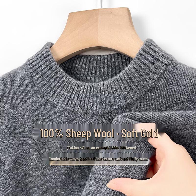 Pierre Cardin Men's 100% Merino Wool Crew Neck Sweater