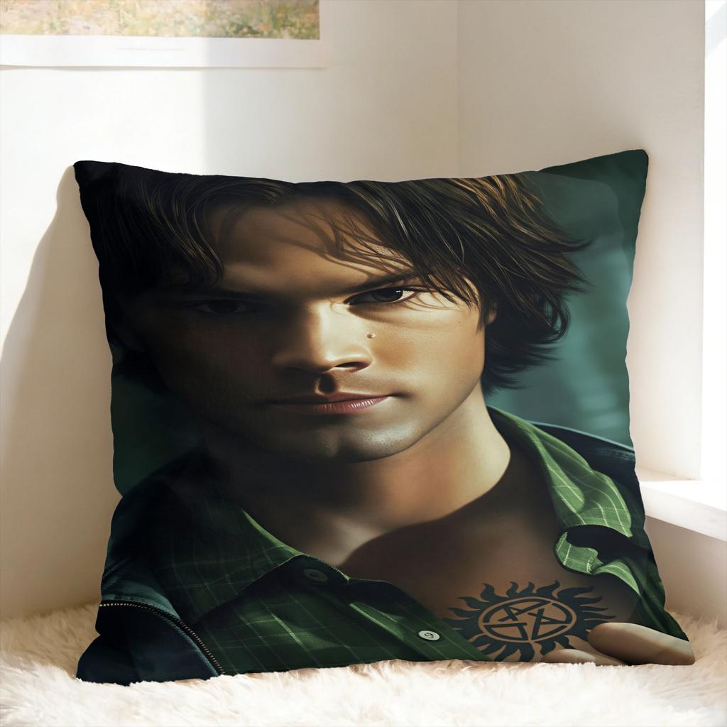 Sam Winchester Supernatural Collage Printed Pillow Cover Comfy Cushion Cover Vintage Pillow Case For Chair Sofa Home Decor