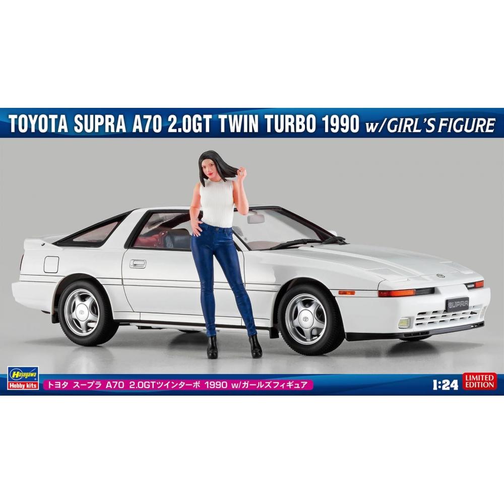 Hasegawa 124 Toyota Supra A70 2.0GT Twin Turbo 1990 wGirls Figure Plastic Model SP614 (Car)