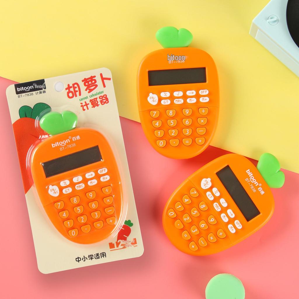 Baitong 7838 Cute Carrot Mini Calculator for Students