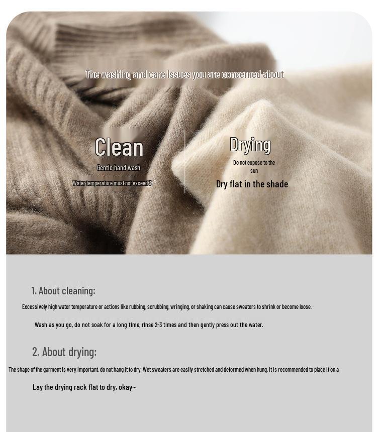 Women's High-Neck Wool Sweater: Solid, Thick, Loose Knit for Autumn/Winter. Versatile Base Layer.