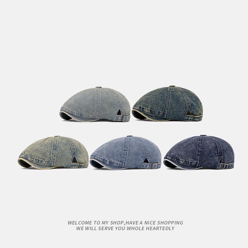 Vintage Denim Beret Women's Summer Cap Men's Forward Cap Newsboy Caps